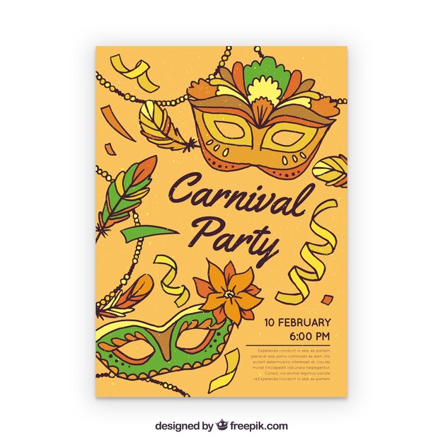 Hand drawn carnival party flyer/poster template