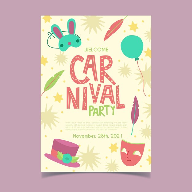 Hand drawn carnival party flyer