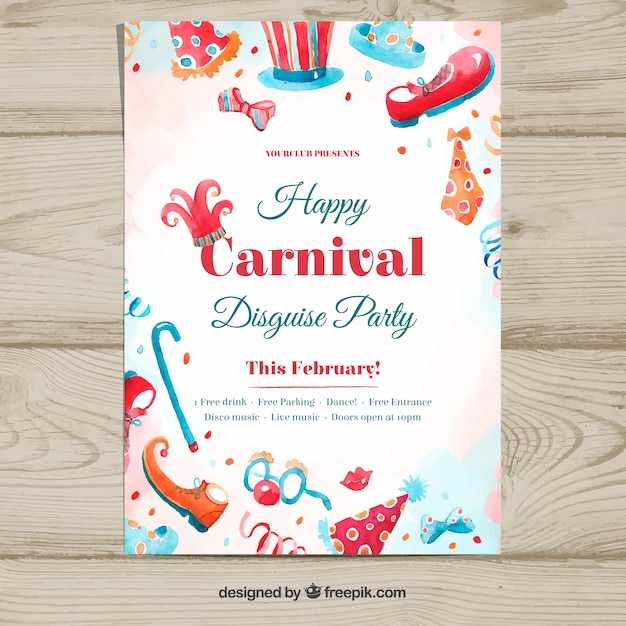 Hand drawn carnival party poster template