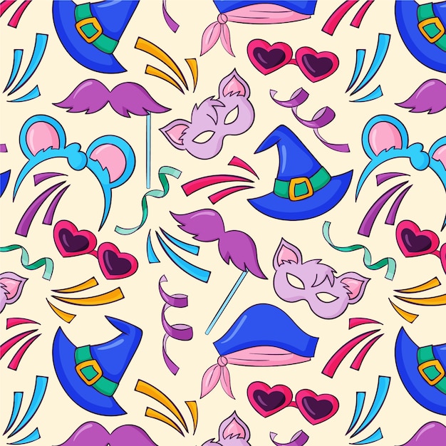 Hand drawn carnival pattern design