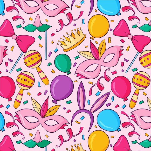 Hand drawn carnival pattern design