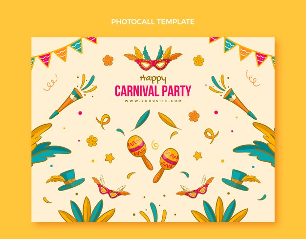 Hand drawn carnival photocall template