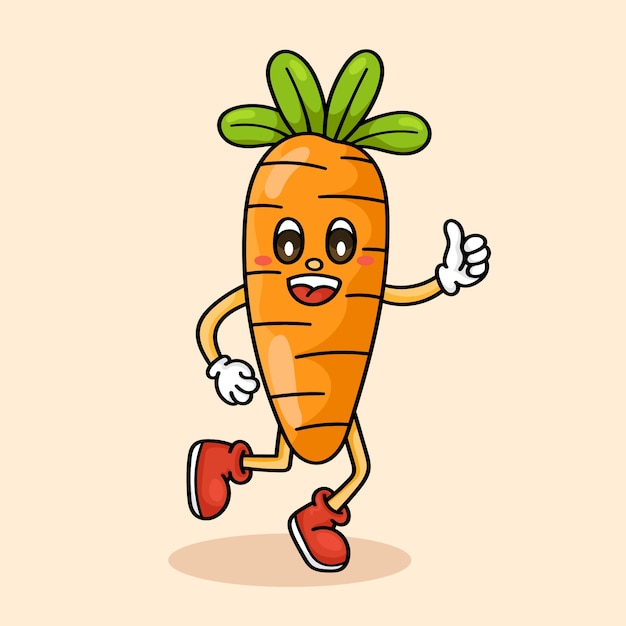 Hand drawn carrot cartoon illustration