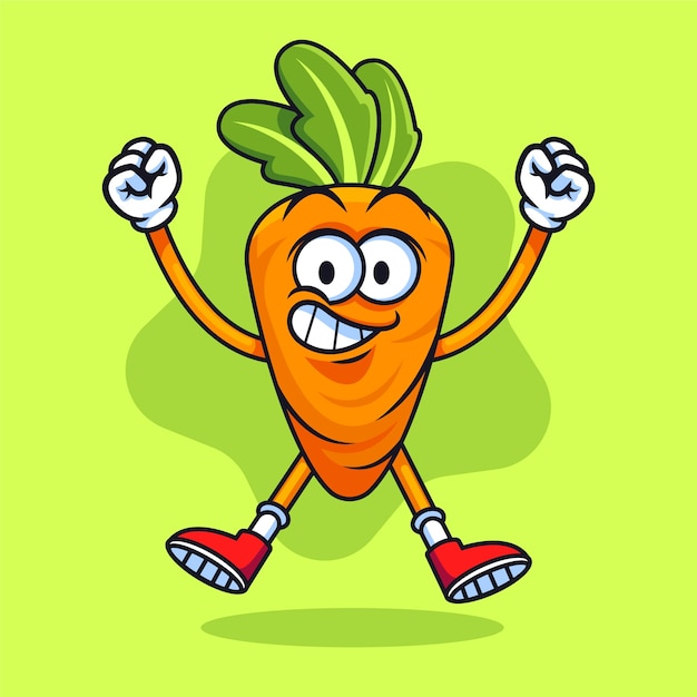 Hand drawn carrot cartoon illustration