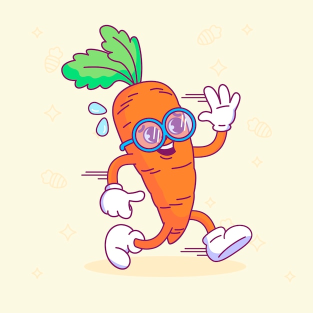 Free Vector hand drawn carrot cartoon illustration