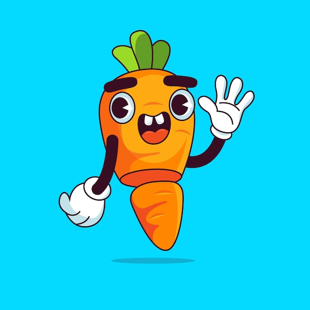 Hand drawn carrot cartoon illustration