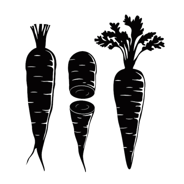 Hand drawn carrot silhouette