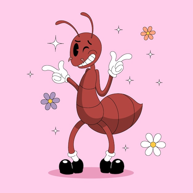 Free Vector hand drawn cartoon ant illustration