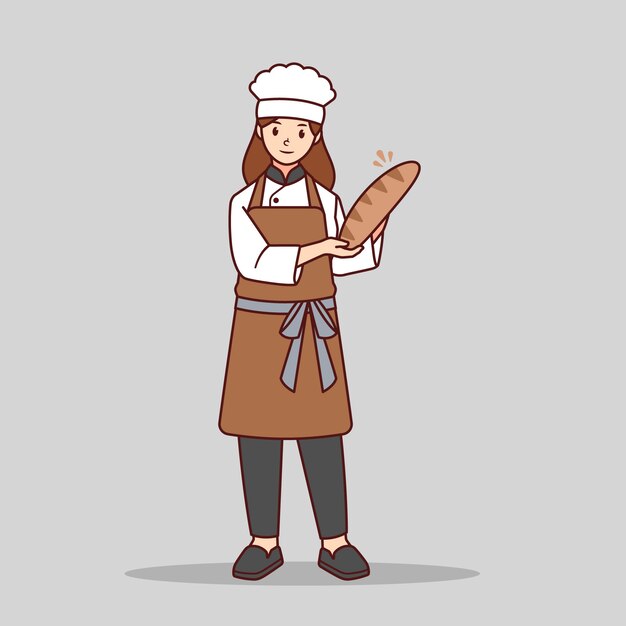 Hand drawn cartoon baker  illustration