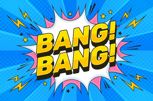 Hand drawn cartoon bang background