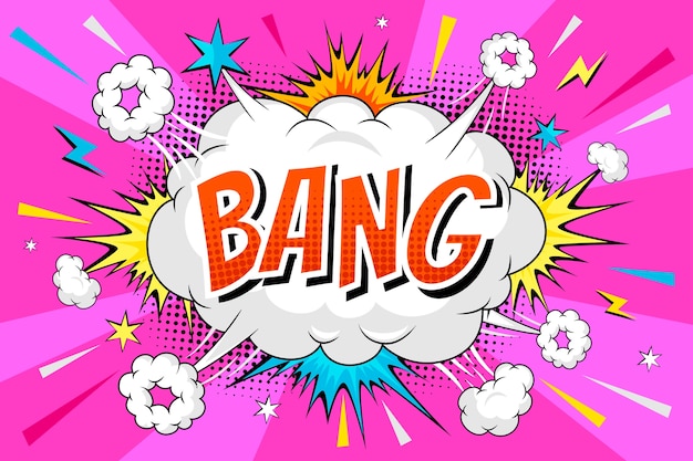 Hand drawn cartoon bang background