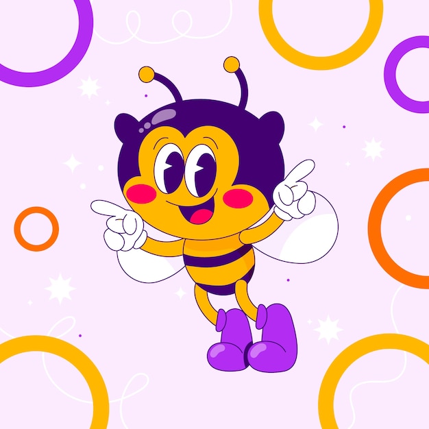 Free Vector hand drawn cartoon bee illustration