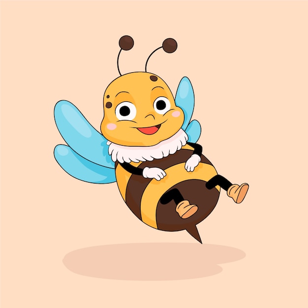 Hand drawn cartoon bee illustration