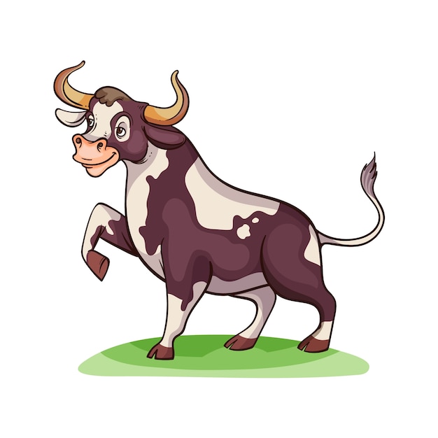 Free vector hand drawn cartoon bull illustration