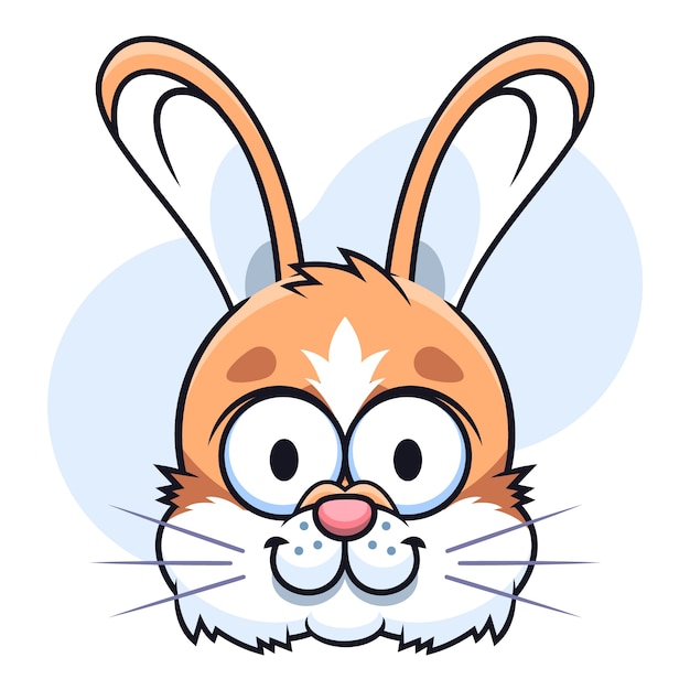 Free Vector hand drawn cartoon bunny face illustration