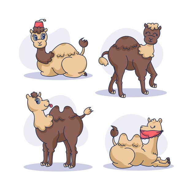 Hand drawn cartoon camel illustration