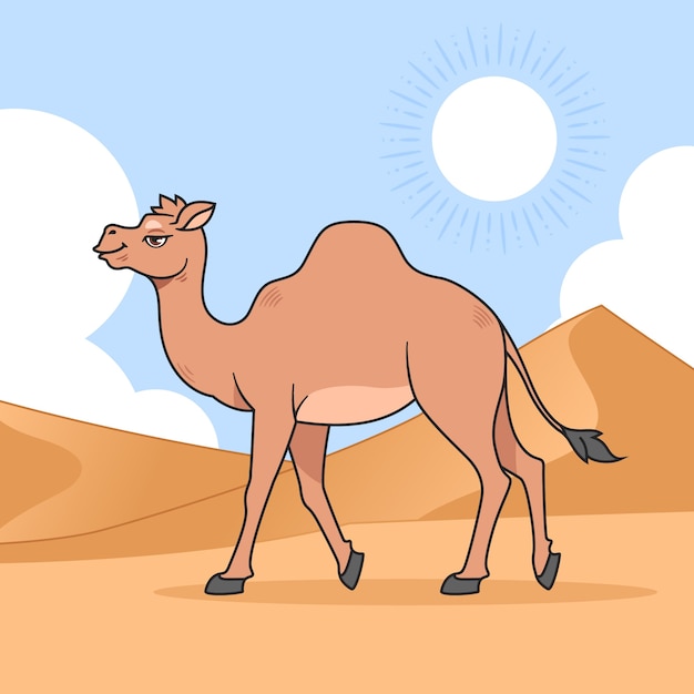 Free vector hand drawn cartoon camel illustration