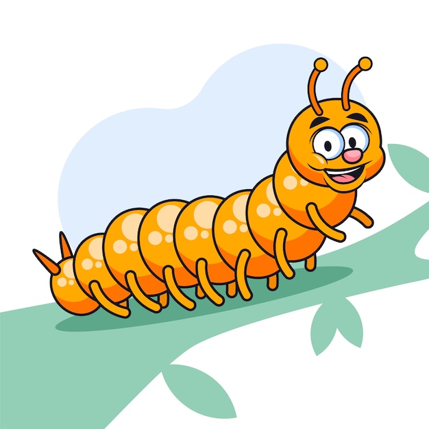 Free vector hand drawn cartoon caterpillar illustration