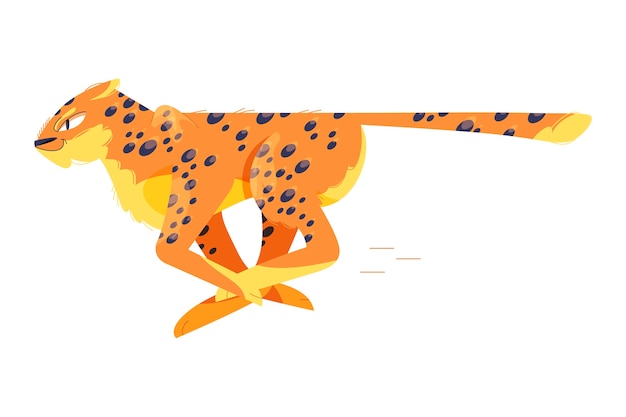 Free Vector hand drawn cartoon cheetah illustration