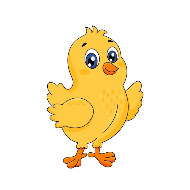 Hand drawn cartoon chick illustration