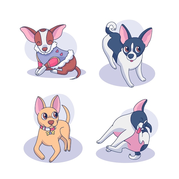 Free Vector hand drawn cartoon chihuahua illustration