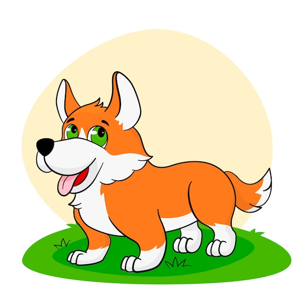 Free Vector hand drawn cartoon corgi illustration