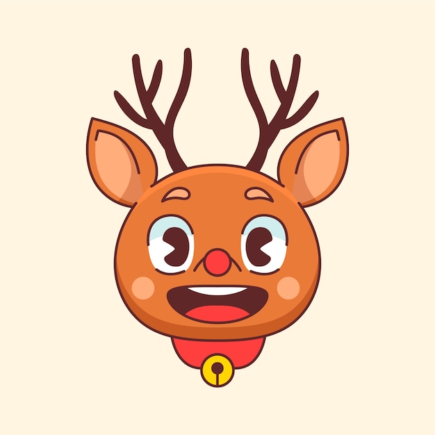 Hand drawn cartoon deer head illustration