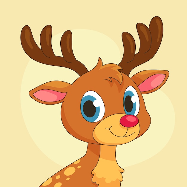 Free Vector hand drawn cartoon deer head illustration