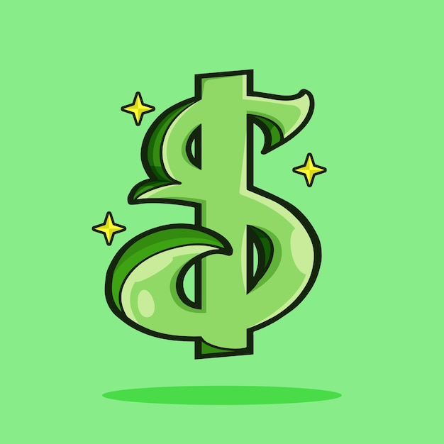 Free vector hand drawn cartoon dollar sign illustration