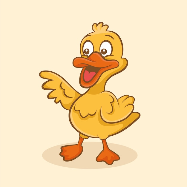 Hand drawn cartoon duck illustration