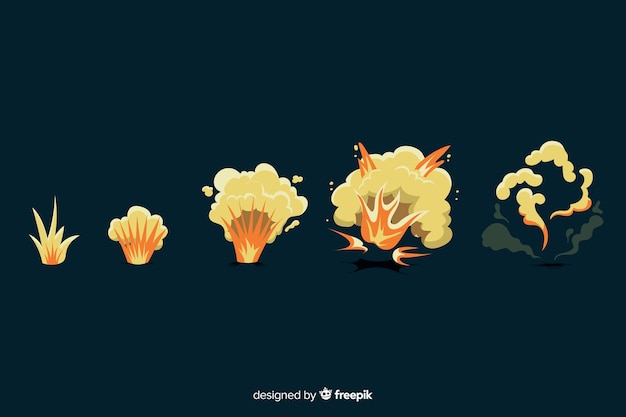 Free Vector hand drawn cartoon explosion effect collection