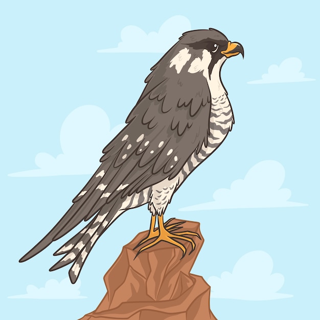 Free vector hand drawn cartoon falcon illustration