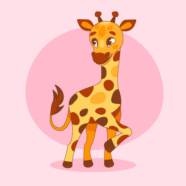 Free vector hand drawn cartoon giraffe illustration