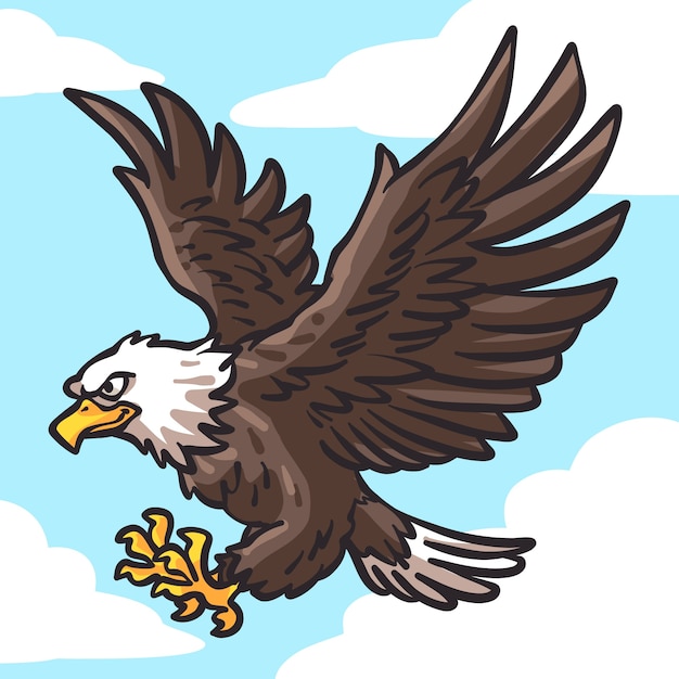 Free vector hand drawn cartoon hawk  illustration