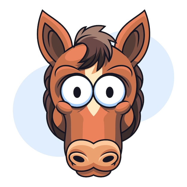 Free vector hand drawn cartoon horse face illustration