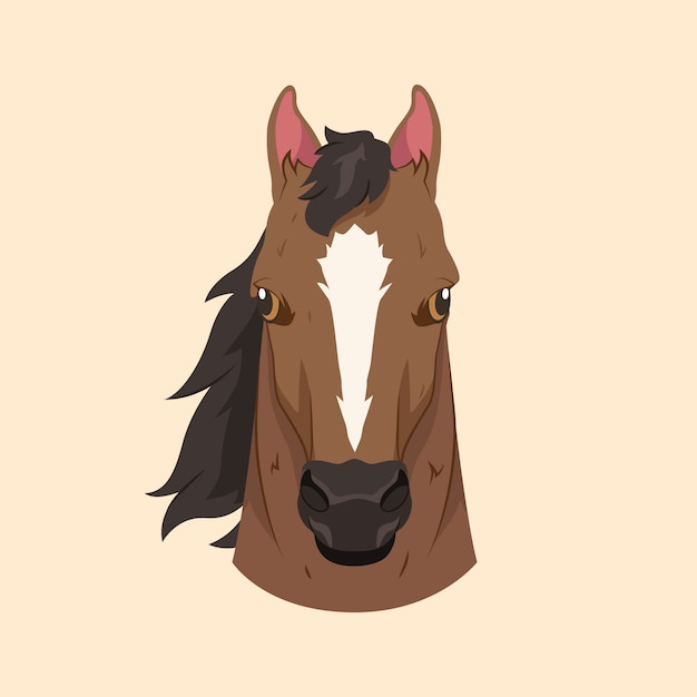 Free Vector hand drawn cartoon horse face illustration