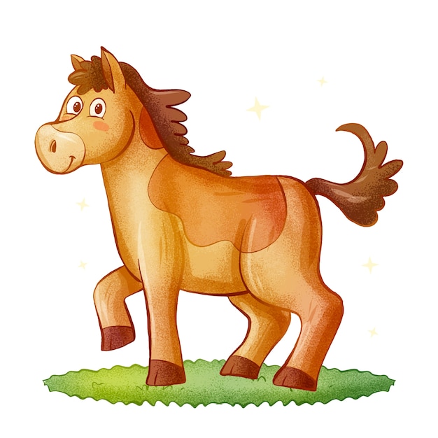 Free vector hand drawn cartoon horse illustration