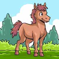 Free vector hand drawn cartoon horse illustration