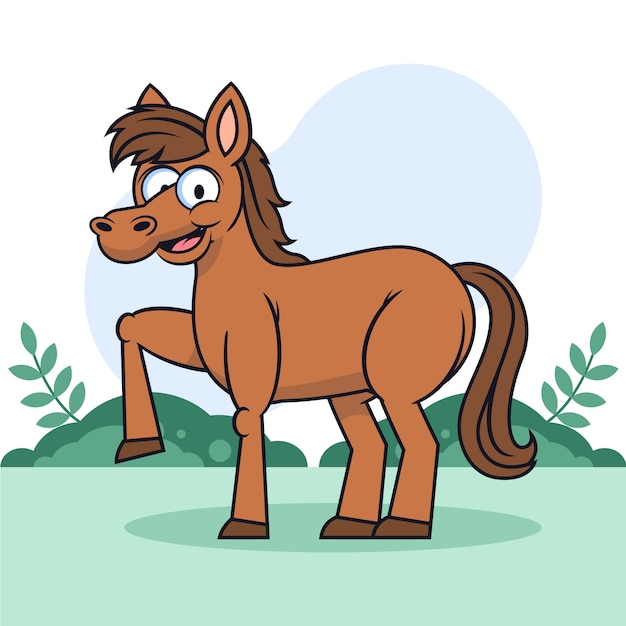 Free vector hand drawn cartoon horse illustration