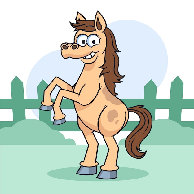 Free vector hand drawn cartoon horse illustration