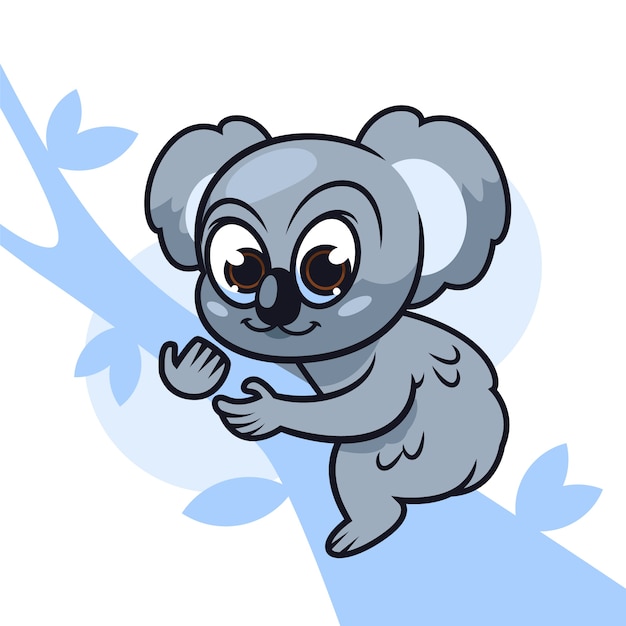 Free vector hand drawn cartoon koala  illustration