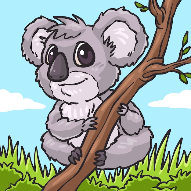 Free Vector hand drawn cartoon koala illustration