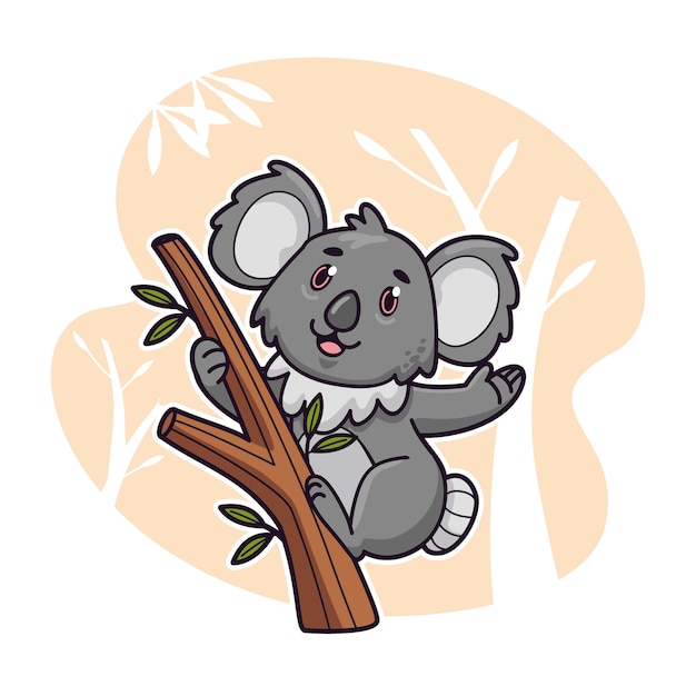 Free Vector hand drawn cartoon koala illustration