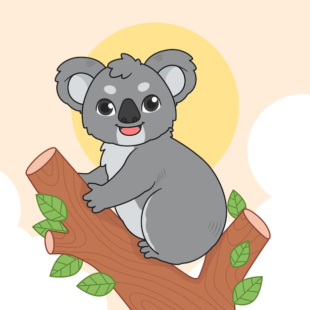 Free Vector hand drawn cartoon koala illustration