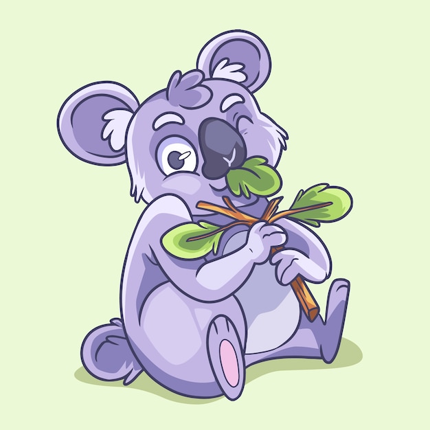 Free vector hand drawn cartoon koala illustration