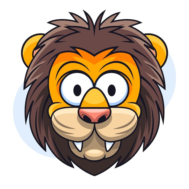 Free Vector hand drawn cartoon lion face illustration