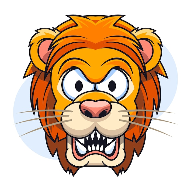 Free Vector hand drawn cartoon lion face illustration