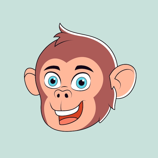 Free Vector hand drawn cartoon monkey face illustration