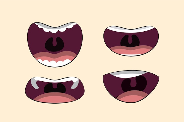 Free vector hand drawn cartoon open mouth illustration