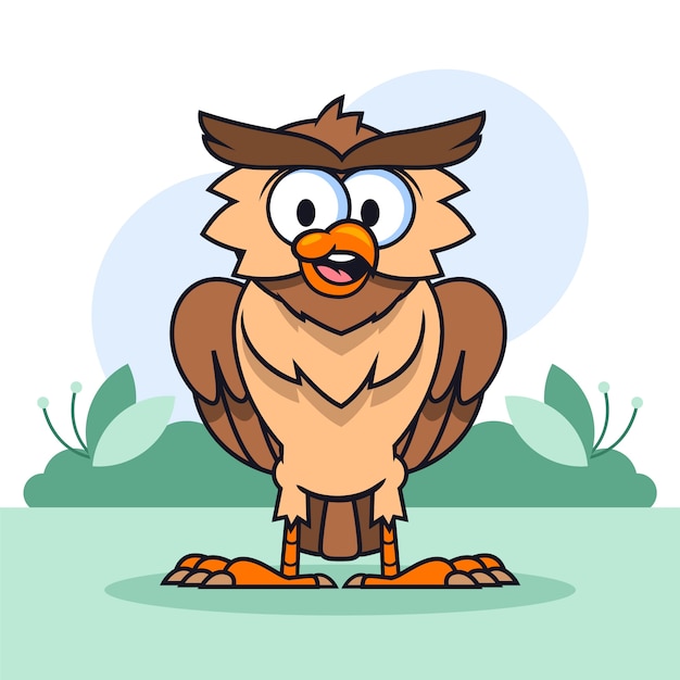 Free Vector hand drawn cartoon owl illustration